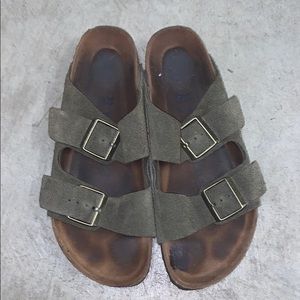 Birkenstocks olive green